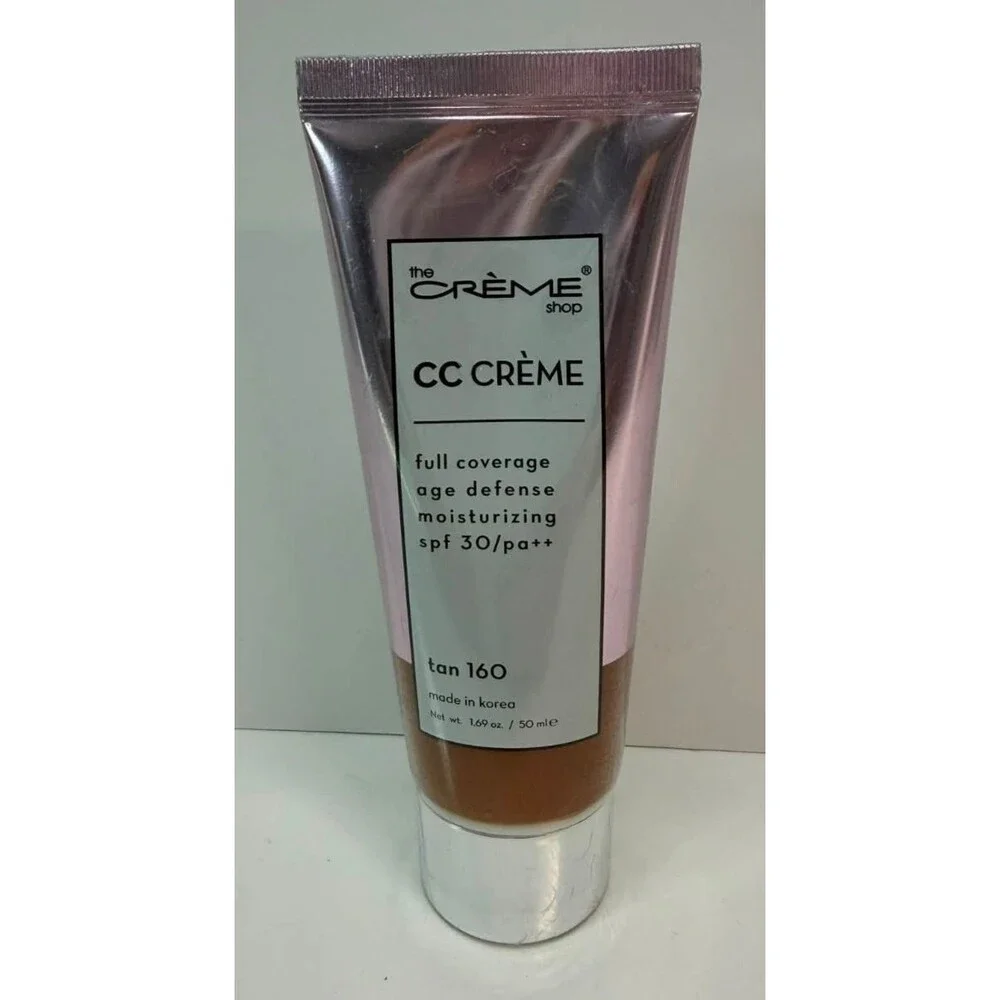 The Crème Shop CC Crème Full Coverage Tan 160  Age Defense SPF 30 1.69oz Korean